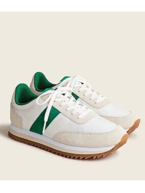 J.Crew Sneaker Tennis Shoes Trainer Suede Nylon Cushioned 7 Green sneaker